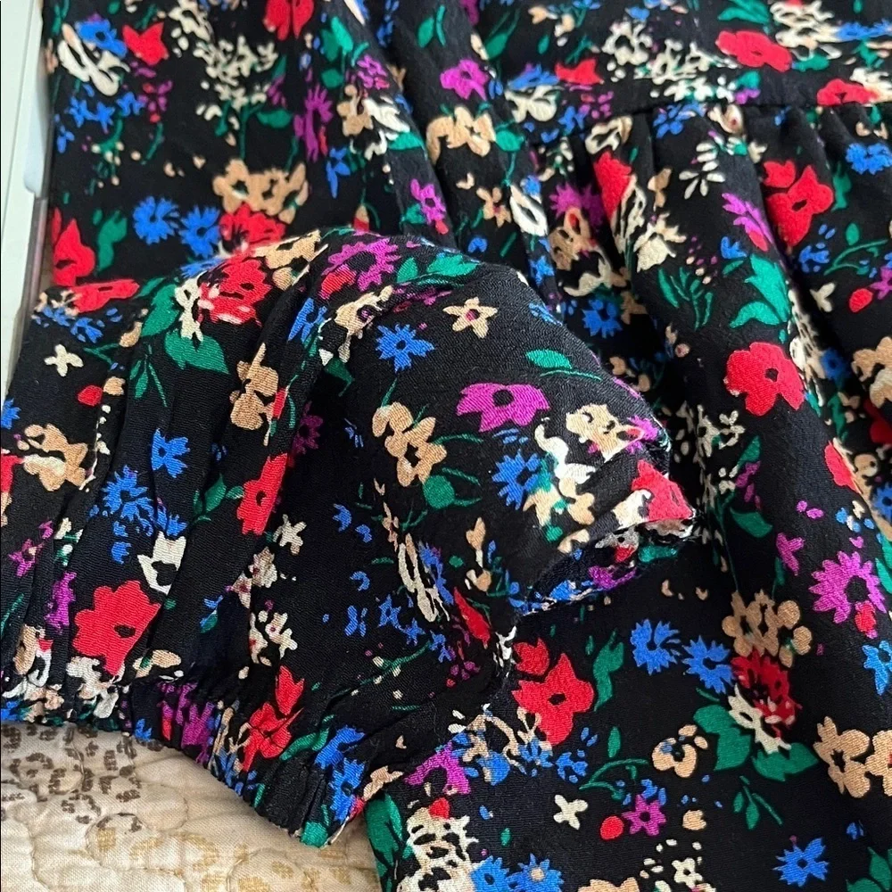Gap  Black Floral Kids Dress Size M